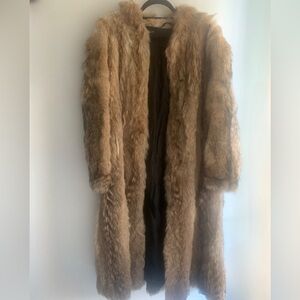 Bohemian Genuine Fox Fur Coat | Calf-Length Auth Fur Jacket | Tan Brown *AMAZING